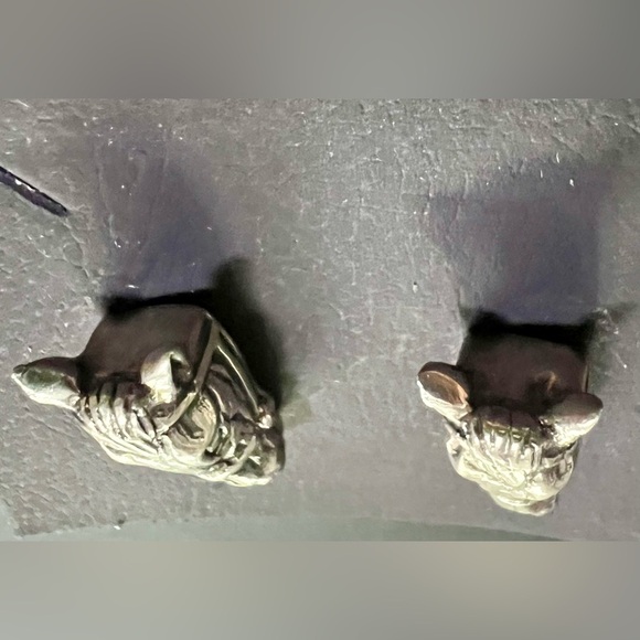 925 Silver Horse Head Earrings, Pierced - Picture 5 of 5